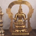 Pure Brass Goddess Padmavathi Lakshmi Sculpture with Thiruvarchi - 30" | Divine Grace & Prosperity | Intricate Details | Sacred Space Decor | Temple Masterpiece